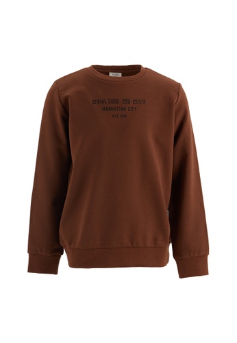 DeFacto brown Long Sleeve Round Neck Sweatshirt C06FBKAD2AE45BGS_1
