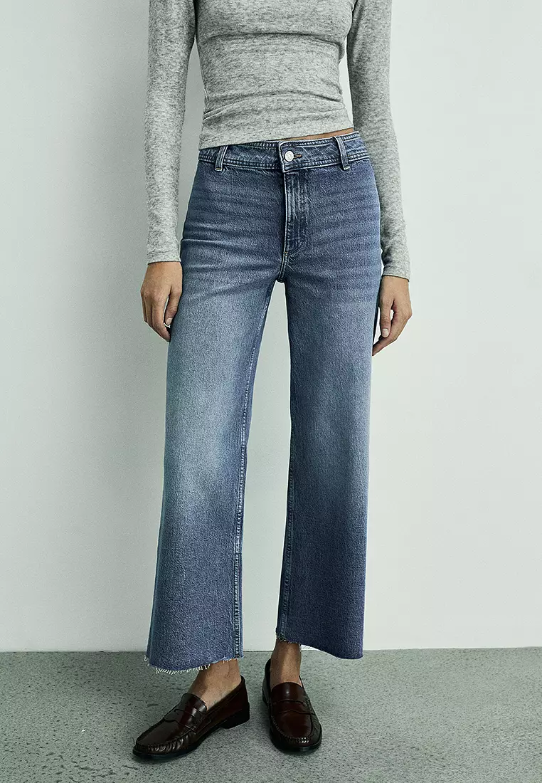Mango Pantalon Culotte Denim High-waisted Culotte Jeans With