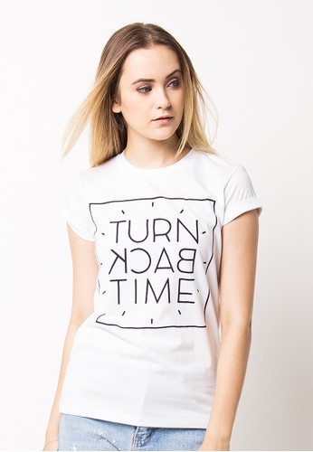 Bloop Tshirt Turn Back Time White BLP-PH015