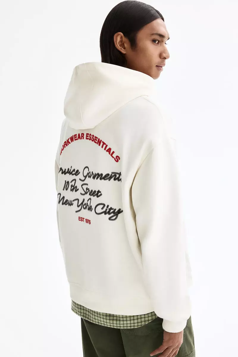 Loose Fit Motif-detail hoodie