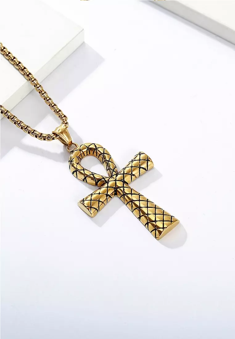 Pure titanium cross on sale necklace