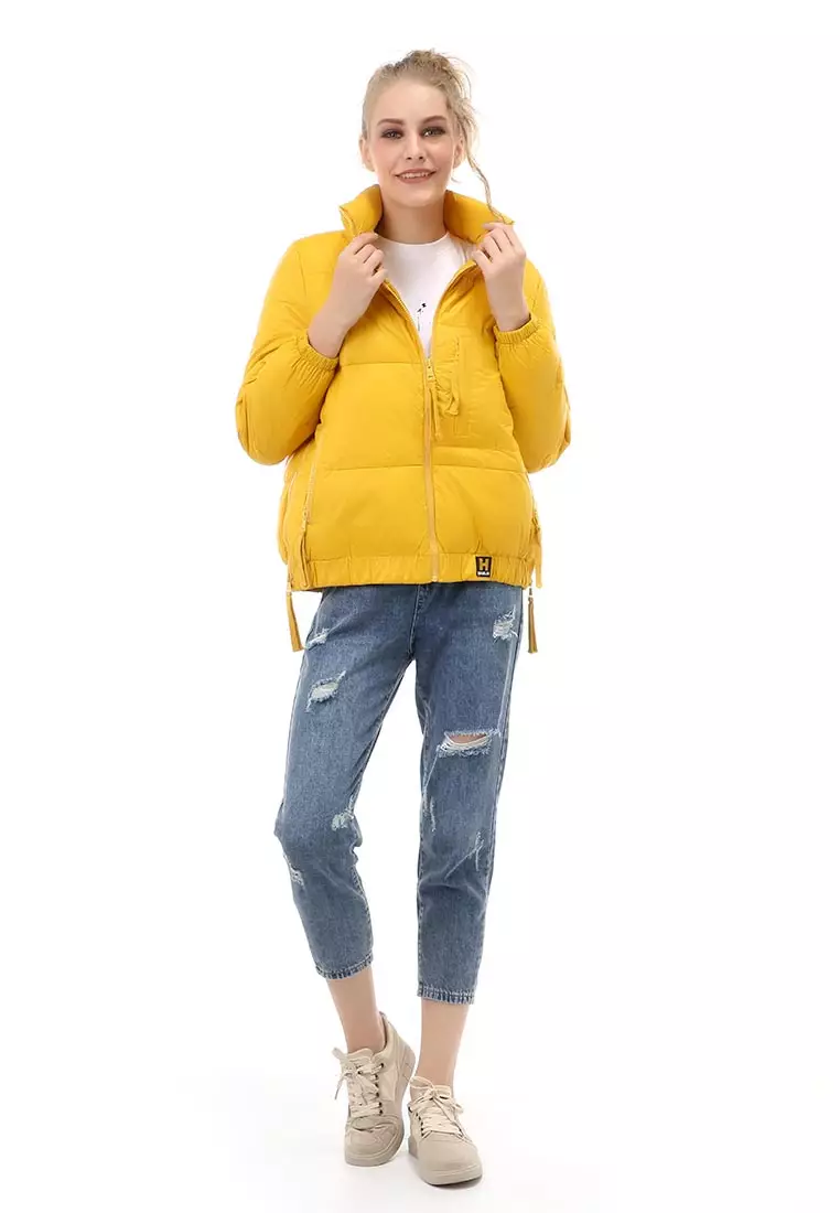 Hardwin Jacket Fashion Wanita Stylish Classic Design Material Parasut ORIGINAL - Yellow
