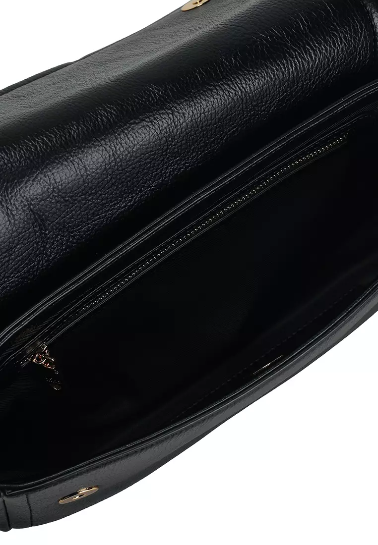 Locked In Gold Logo Plaque Shoulder Bag (nt)