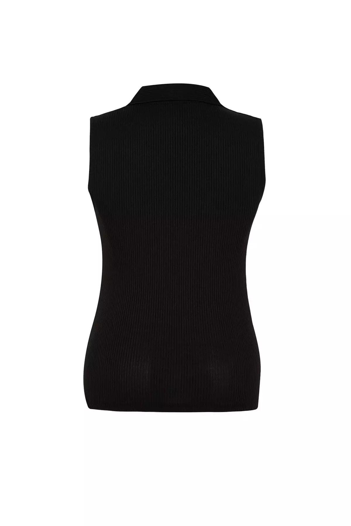 Plus Size Sleeveless Polo Top