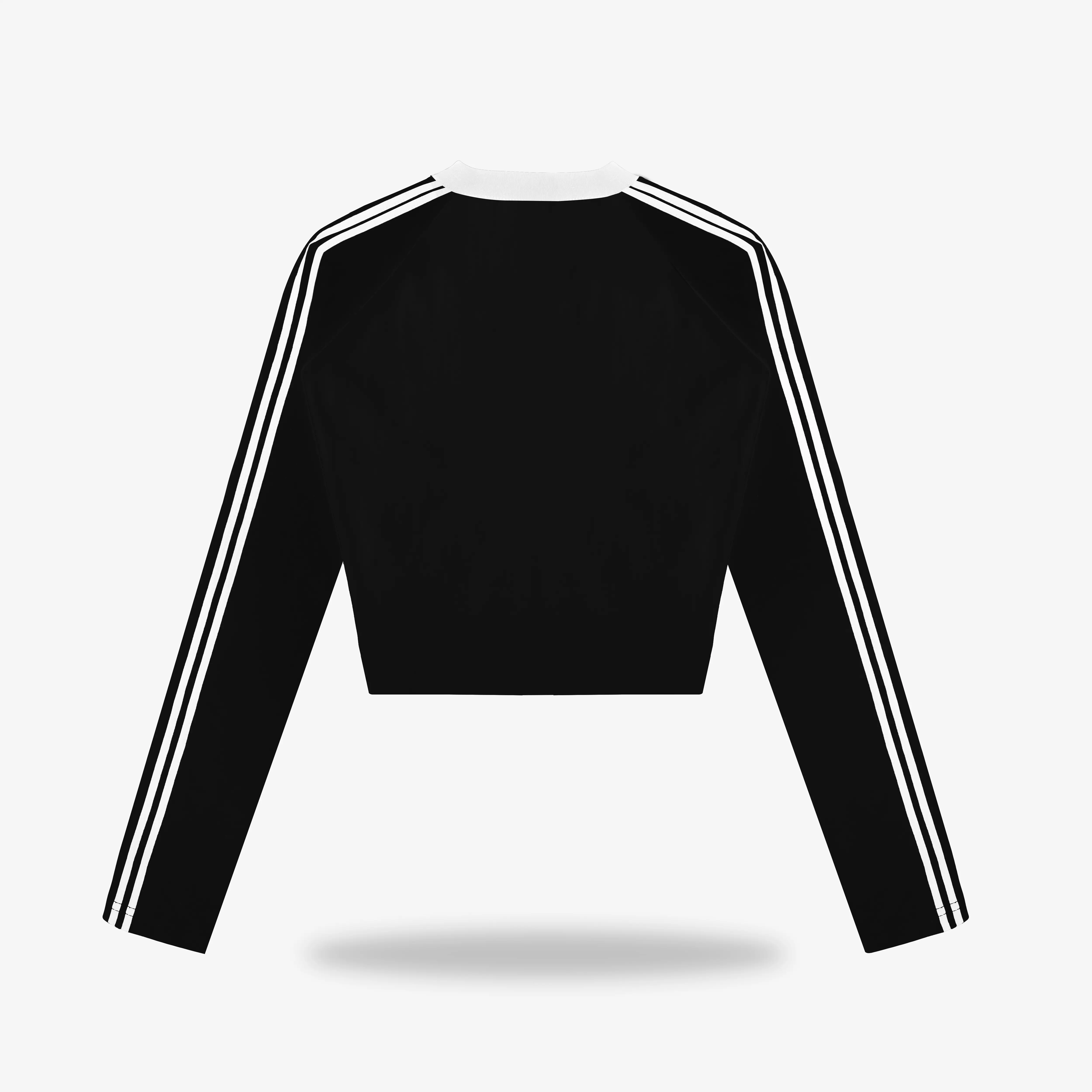 OOTDSUPPLY Cropteefit Longsleeve Raglan Horizone Black & White l Kaos Crop Lengan Panjang CLSRG008