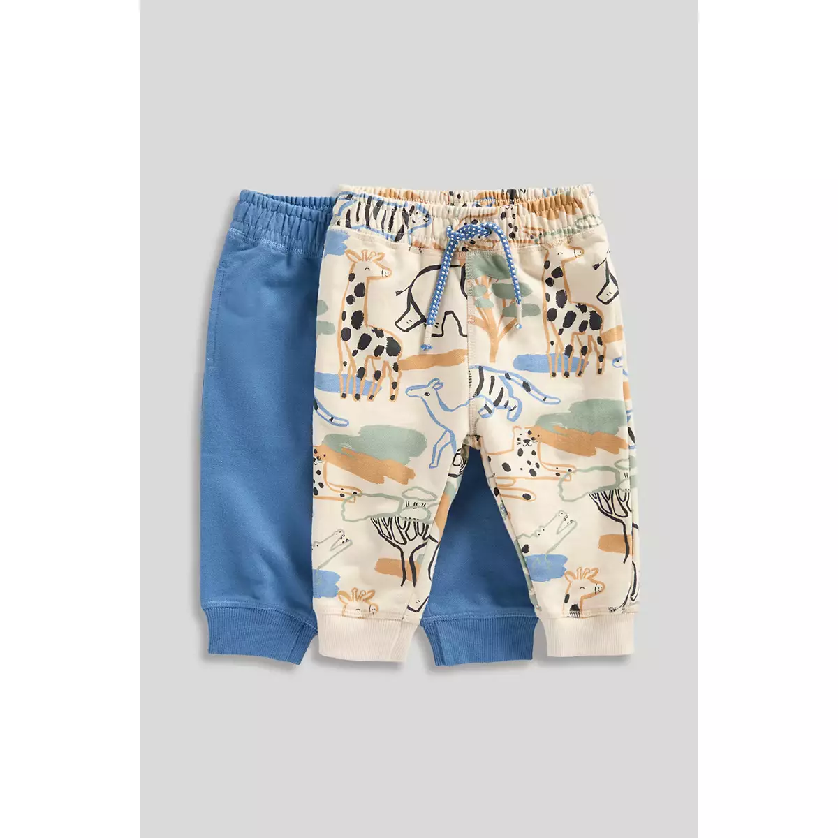 Mothercare Jungle Joggers - 2 Pack - Celana Panjang Bayi Laki-laki (Biru)