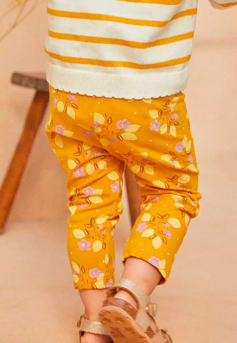 Yellow Printed Leggings