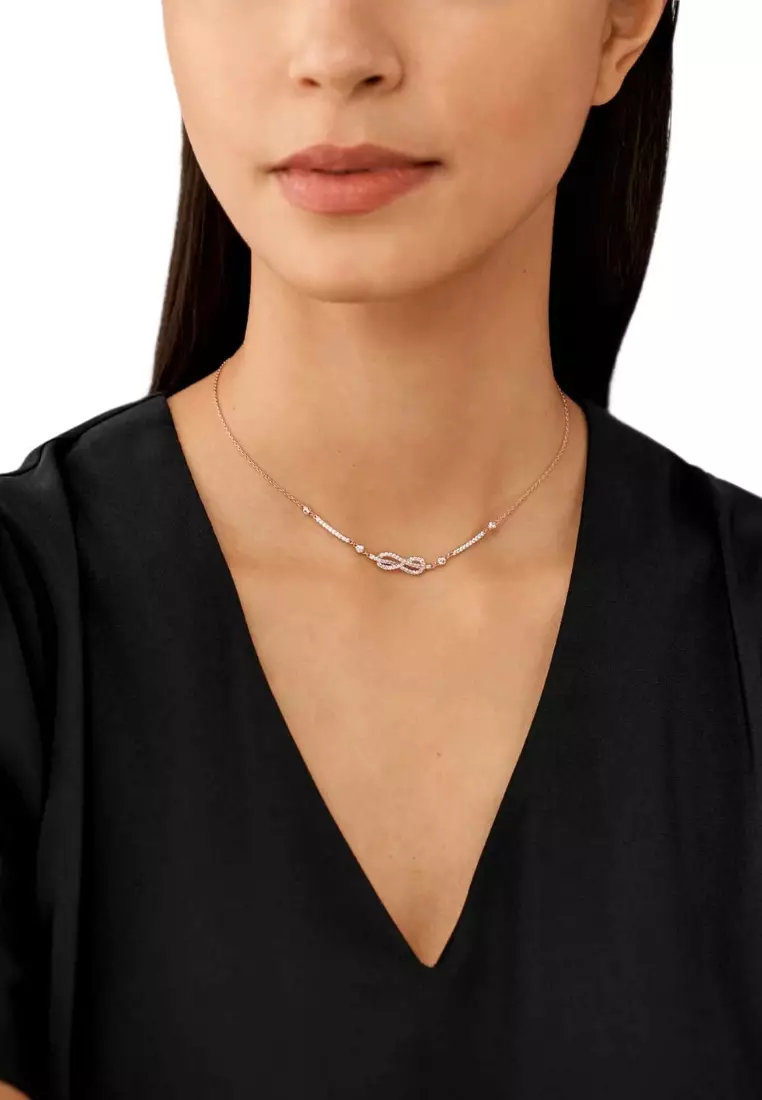 鍍玫瑰金色銅製閃石女士項鏈 (EGS3108221)