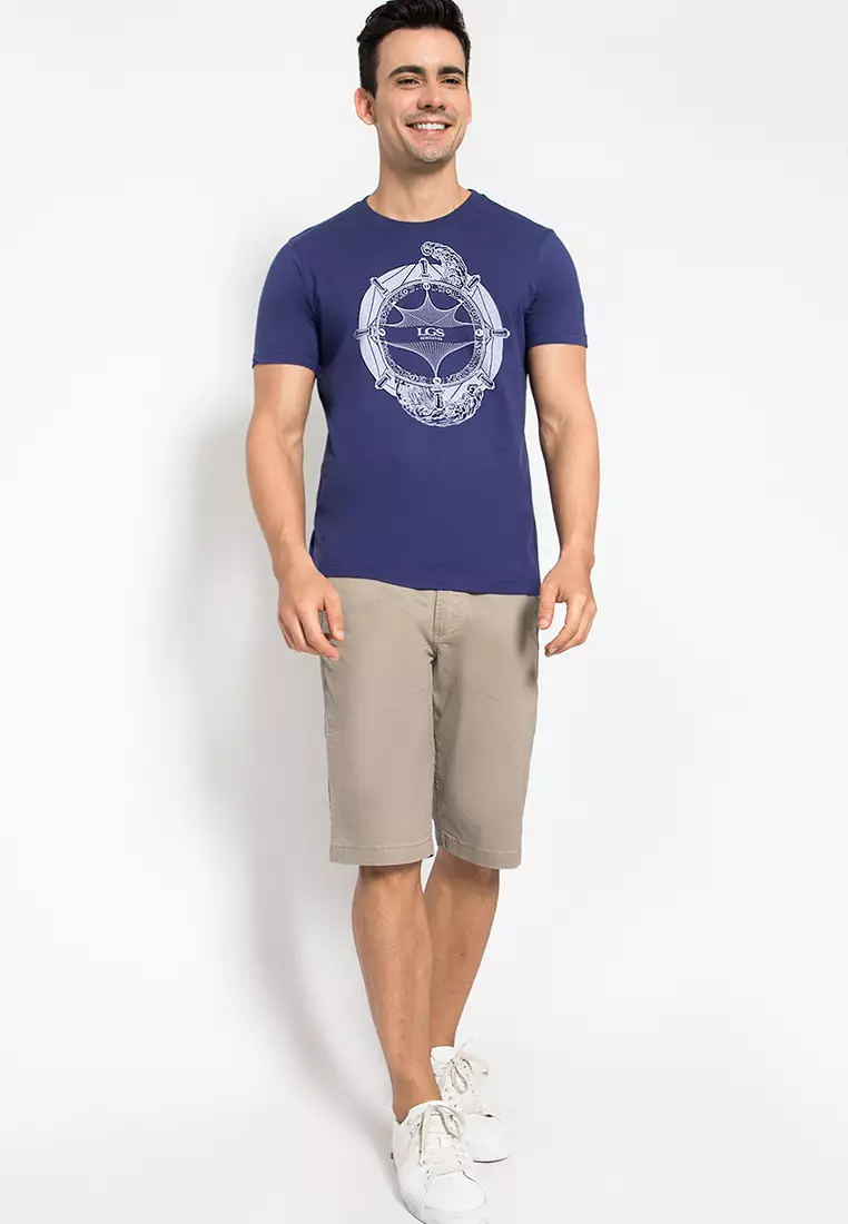 LGS - Kaos Youth Casual - Sablon - Navy - Slim Fit - GTS.878.P154.01.C