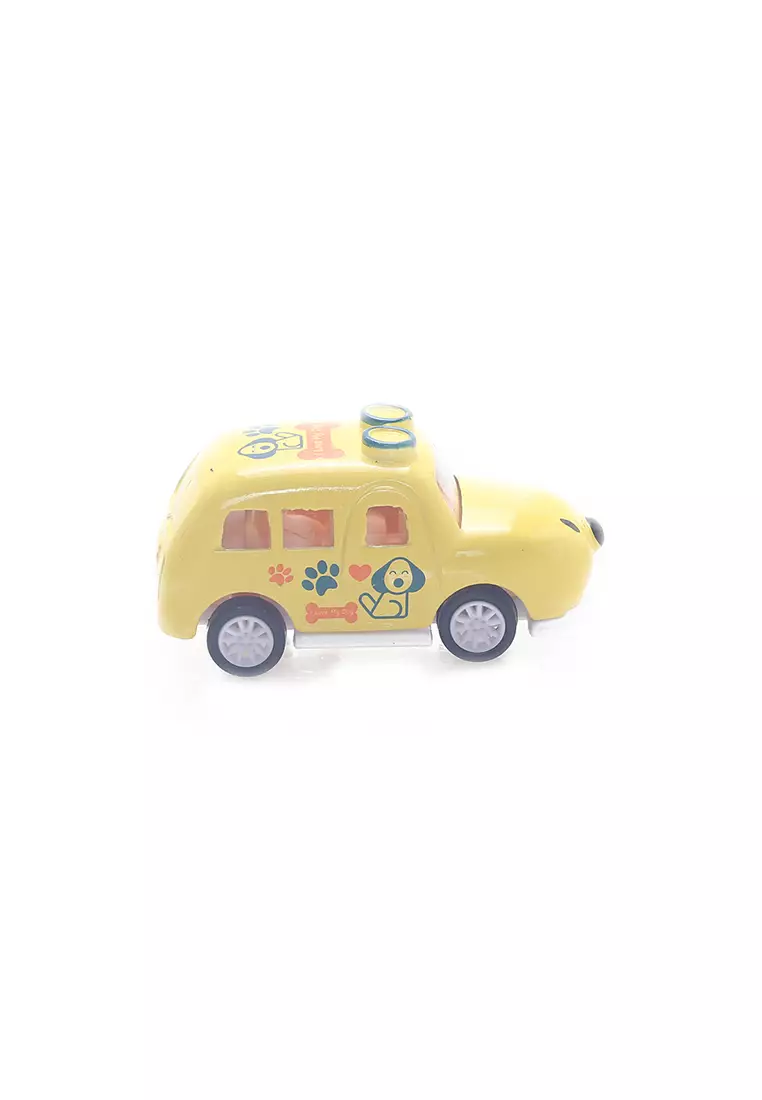 Mainan Anak Mobil Cartoon Alloy Pull Back Car Kuning Type D