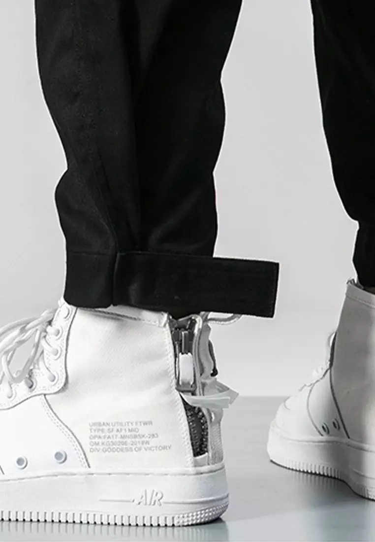 寬鬆休閒魔術貼工裝褲 J003