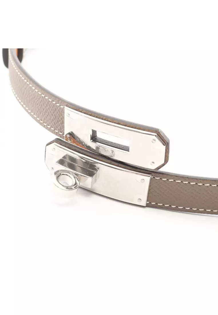 Hermes Kelly Belt Veau Epsom Gray Buy Hermès Pre-Loved Hermès Kelly Pocket 18 Etoupe belt Veau  main image 2