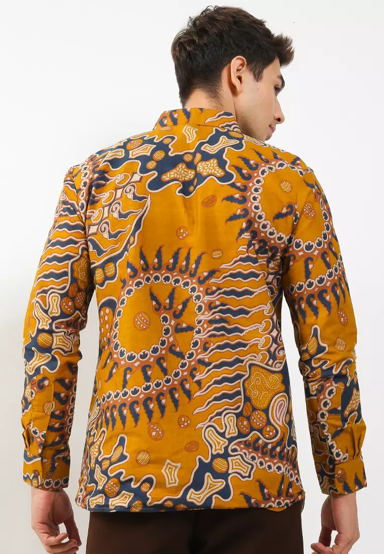 Galunggung Kuning Kemeja Batik Pria Premium Slimfit Modern Lengan Panjang