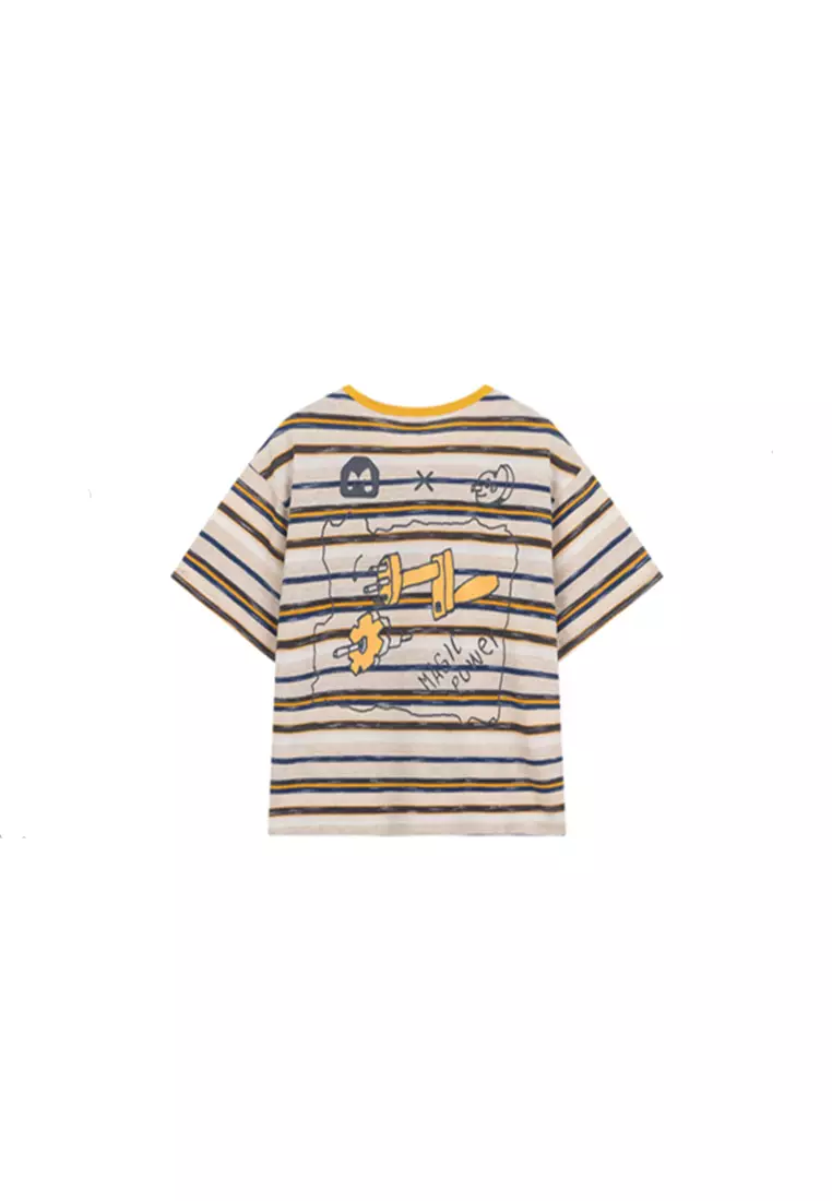 Graphic Printed Striped T-Shirt