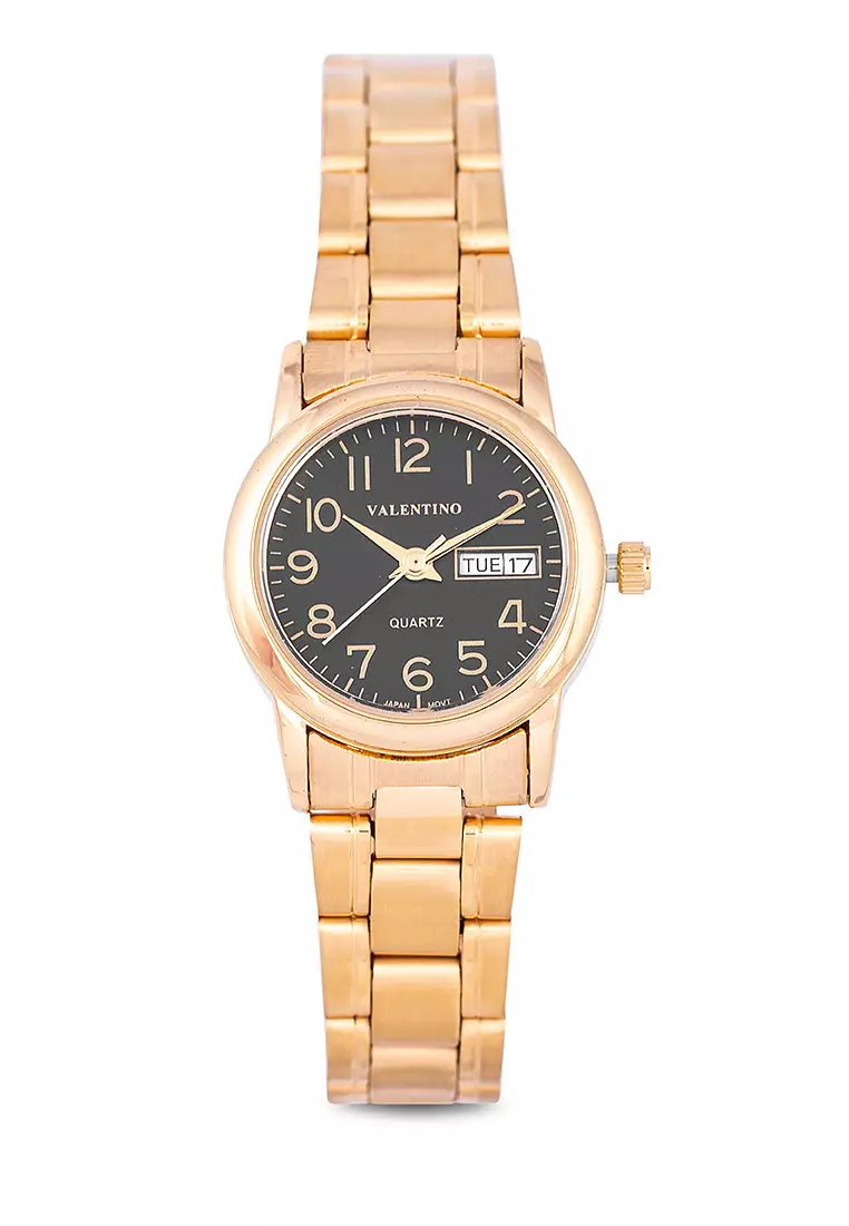 Analog Watch 20122260-Gld - Black Dial