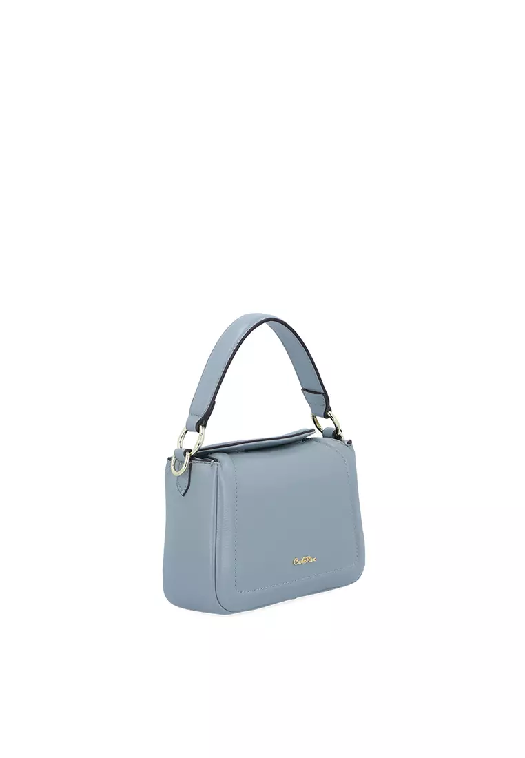 Greyish Blue Eleganza Leather Bag