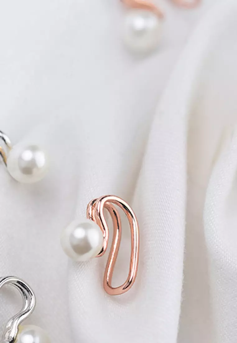 925 Silver Faux Pearl Ear Cuff JW AR-G1717