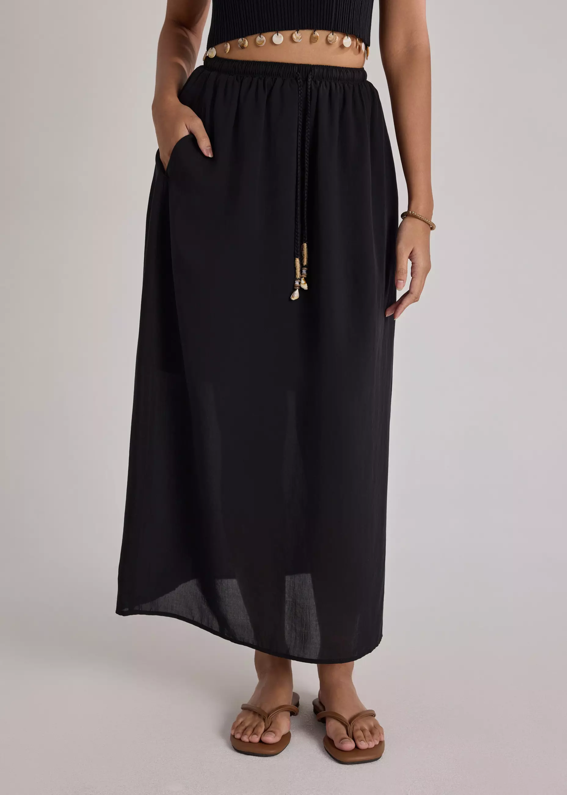 Rok Wanita - Coastal Beads Drawstring Skirt