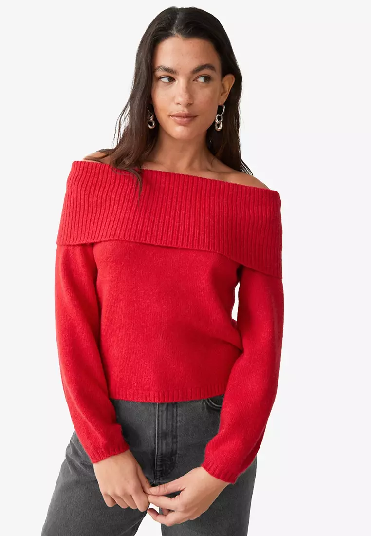 Off Shoulder Knit Top