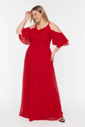 plus size evening dress singapore Ever-Pretty Inclusive Plus Size V Neck Formal Evening Dress With Sleeves main image 1