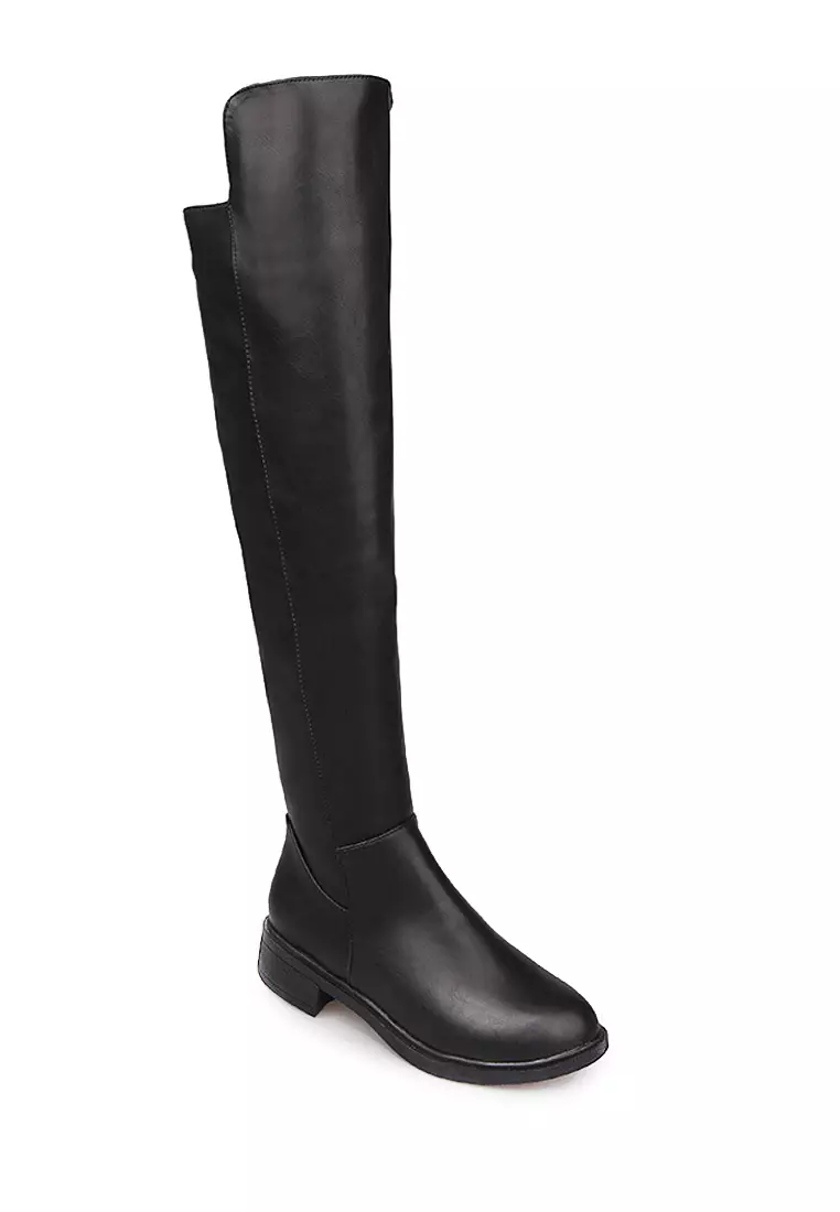 Elastic over the outlet knee boots