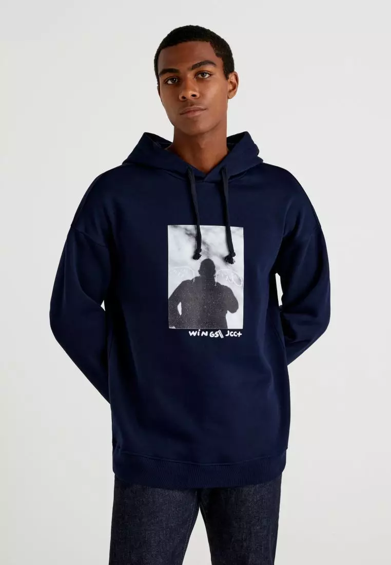 Buy United Colors of Benetton JCCxUCB warm hoodie with photo print 2023  Online | ZALORA Singapore