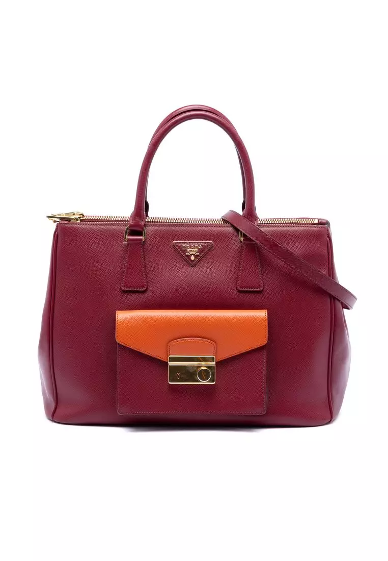 PRADA 　　６０万 PRADA Pre-Loved Prada Saffiano Lux Galleria Double Zip Front