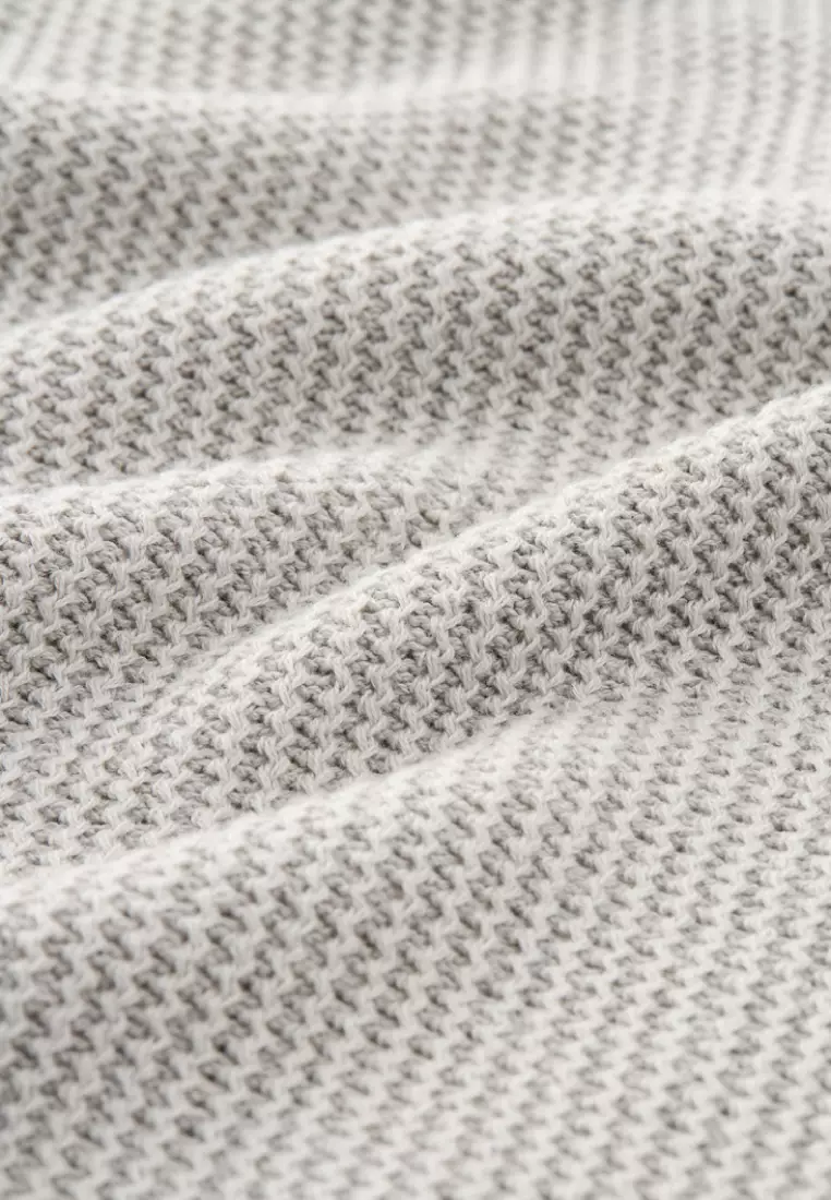 Glacier Grey Pure Cotton Crewneck Knit