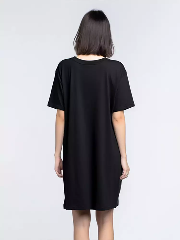 LTF10 dress t shirt kaos panjang wanita daisy little things hitam