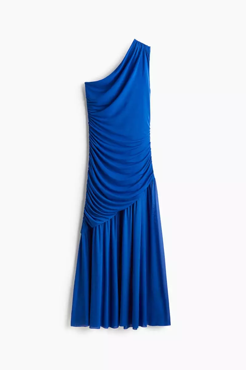 Draped one-shoulder dress