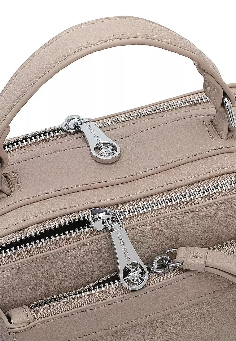 Women's Top Handle Bag / Sling Bag / Crossbody Bag / Shoulder Bag (Tas Tangan Wanita / Tas Selempang Wanita / Tas Bahu Wanita) - Krem