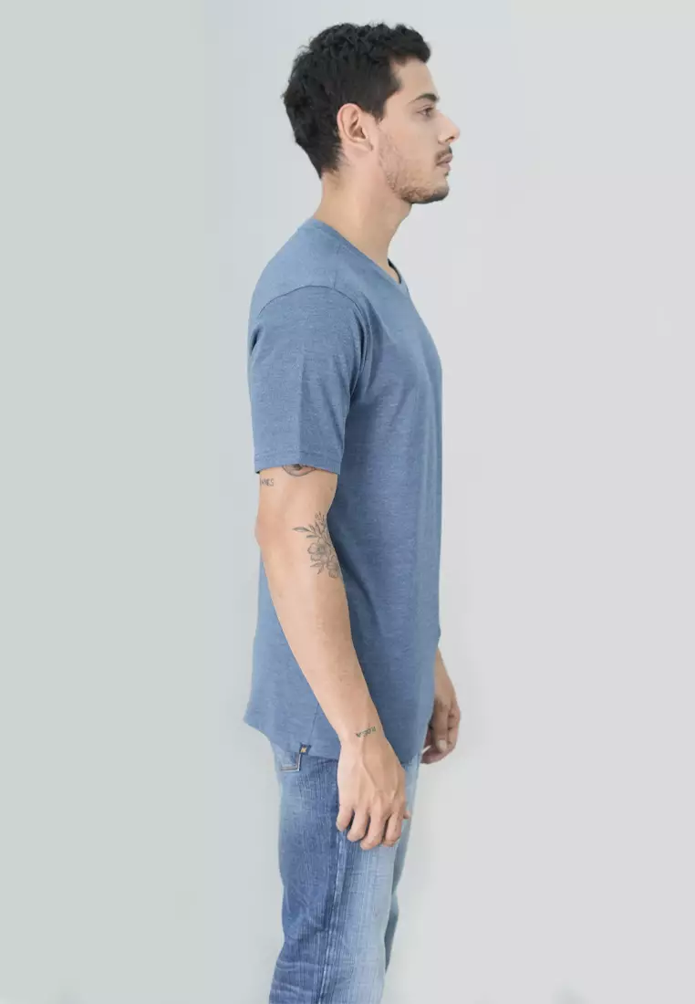 Johnwin - Kaos Essential Regular Fit Warna Biru Muda FTS.622.S484.10.C