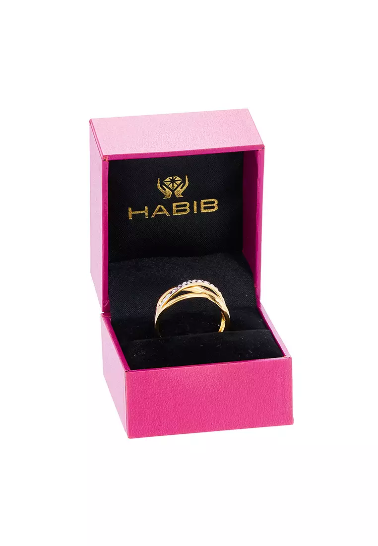 HABIB Oro Italia 916 Yellow and White Gold Ring GR53271123(YW)-BI (22K Gold)
