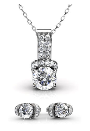Her Jewellery Eve Set (White Gold) -  Made with premium grade crystals from Austria HE210AC45AFUSG_1