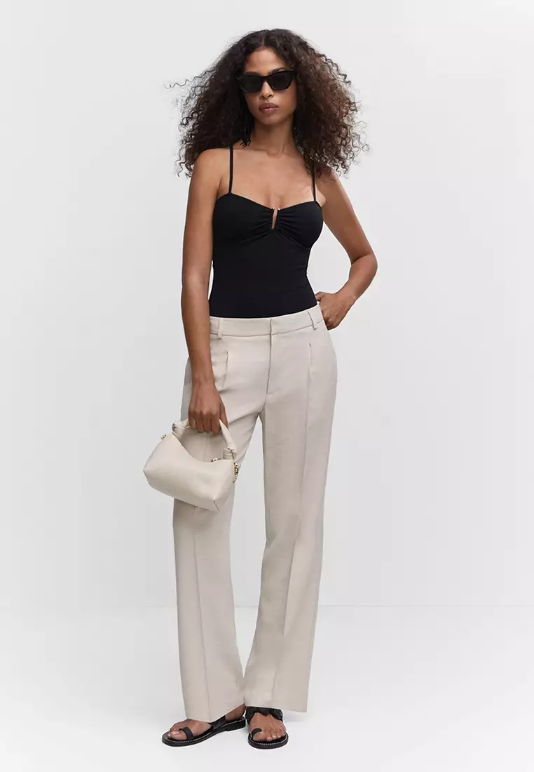 Buy Mango Pleat Straight Trousers 2024 Online