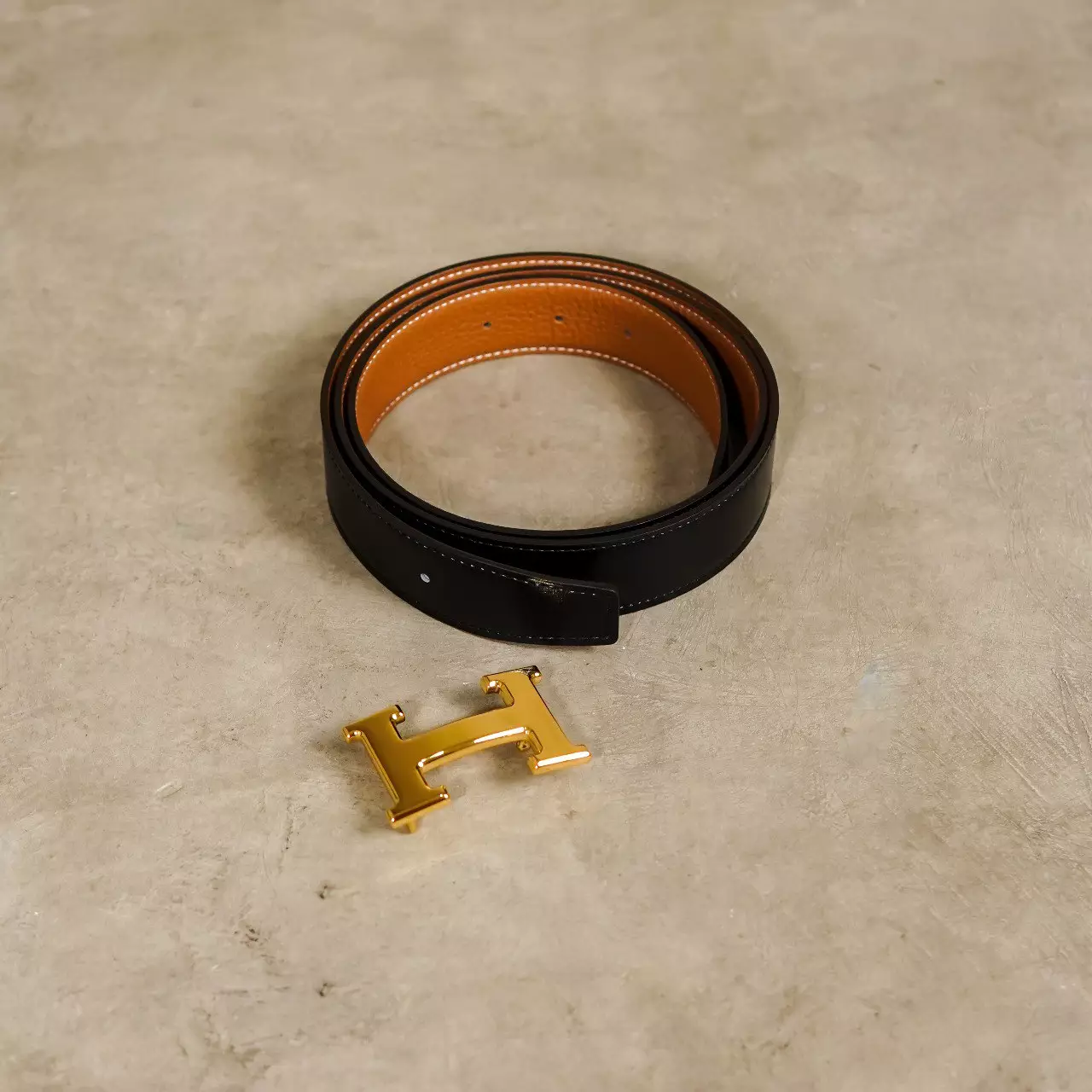 Jual Hermes Ikat Pinggang HERMES GHW 32MM CAMEL BLACK REVERSIBLE