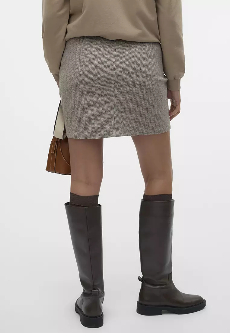 Herringbone Mini Skirt