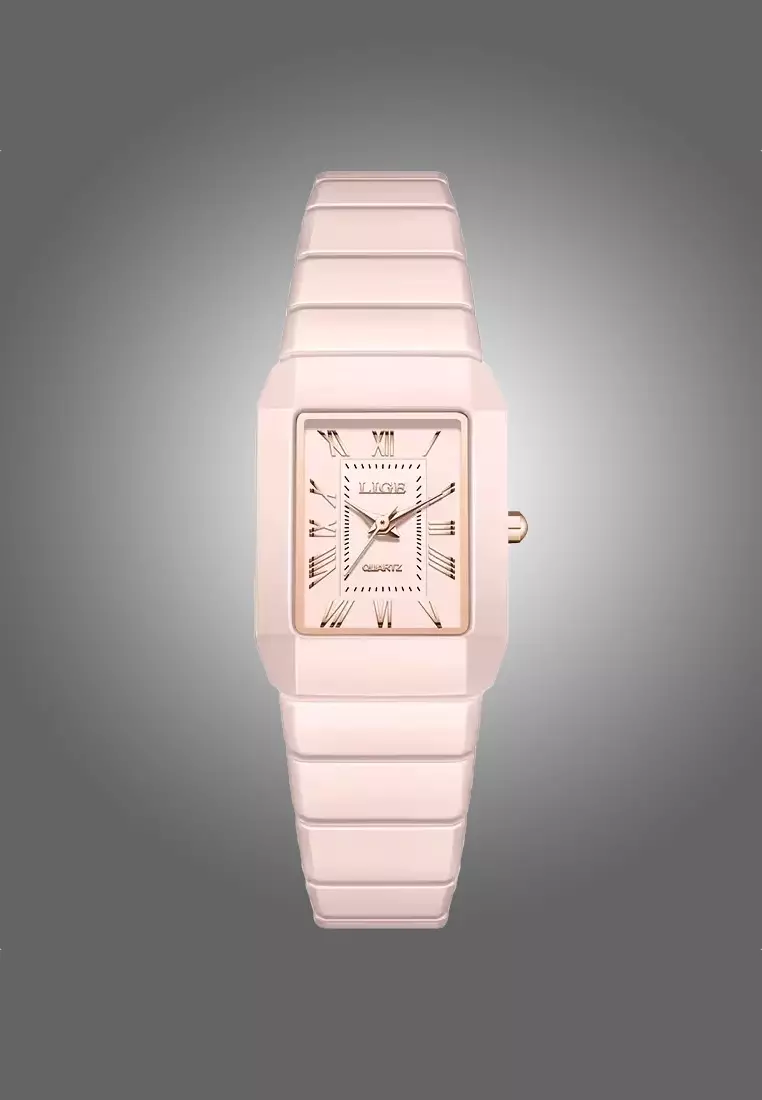 Ladies Ceramic Quartz Watch, 23x31mm, Ceramic Bracelet