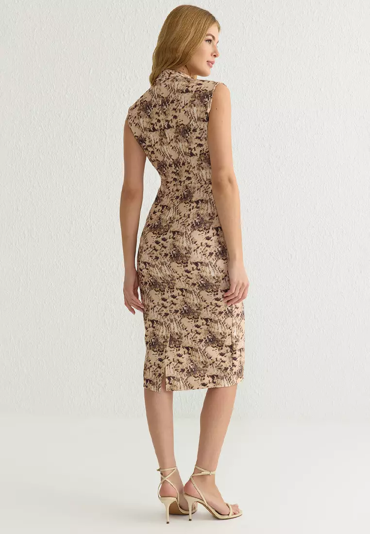 Knee Length Gathered Dress