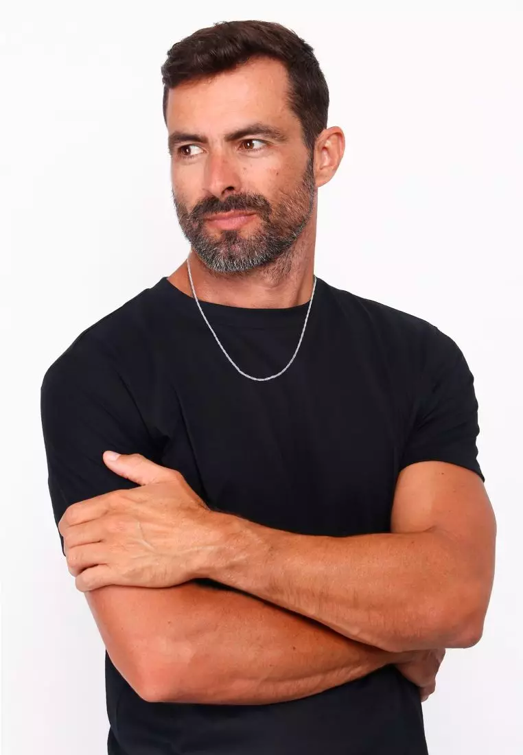 EXCLUSIVE Kalung Perhiasan Perak 925 Pria Cord Simple Twisted