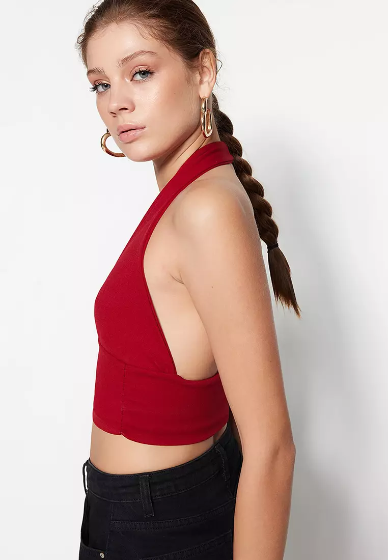 Halterneck Knitted Crop Top