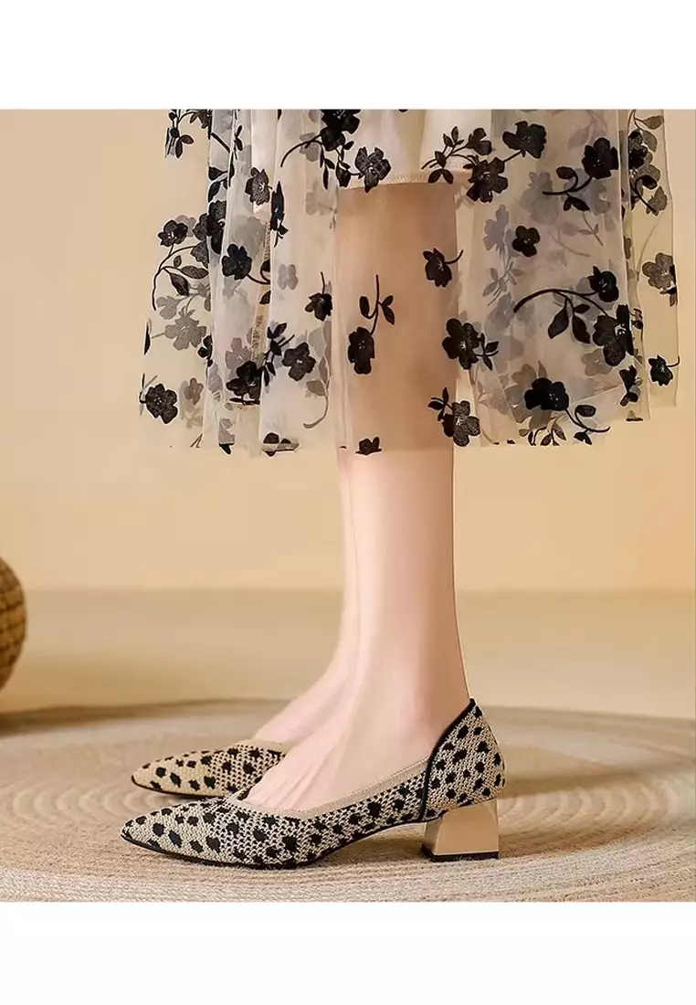 4CM Pointy Hollowed Flyknit Pumps XSN6818