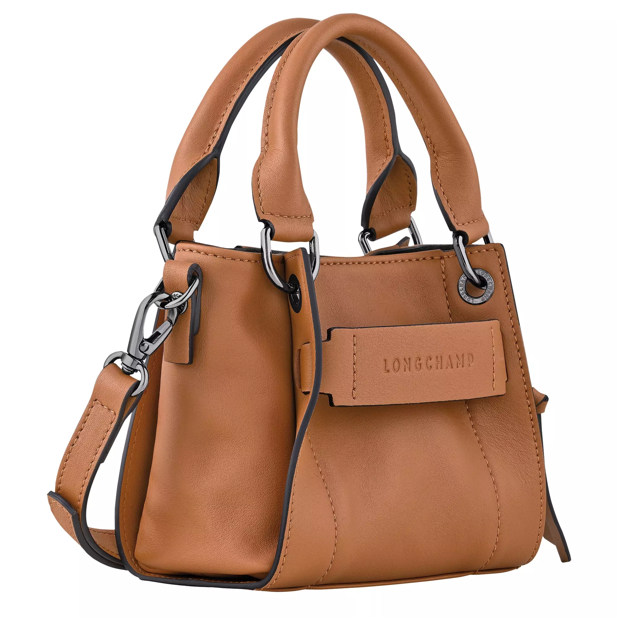 Longchamp 3D XS Handbag in Leather - Brown Natural