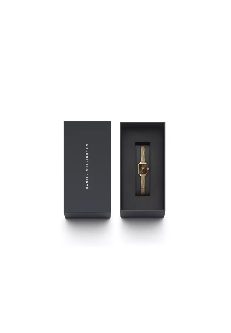 Quadro Mini Evergold Gold Amber 15.4x18.2mm  - Watch for women - Stainless steel watch - DW - Women's watch - Female watch - Ladies watch