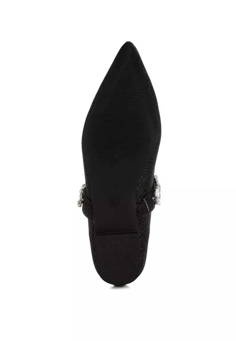 Bros Berlian Imitasi Balerina Glitter Warna Hitam