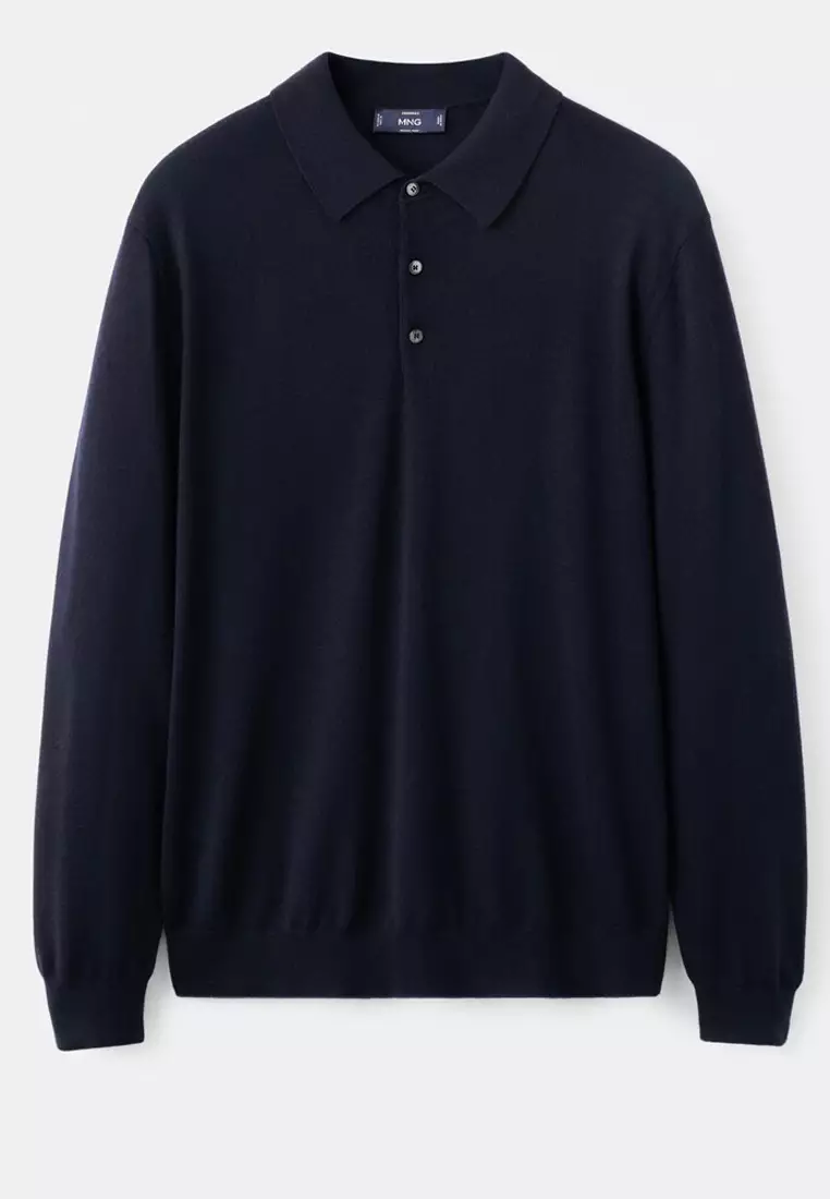 100% Merino Wool Polo Sweater