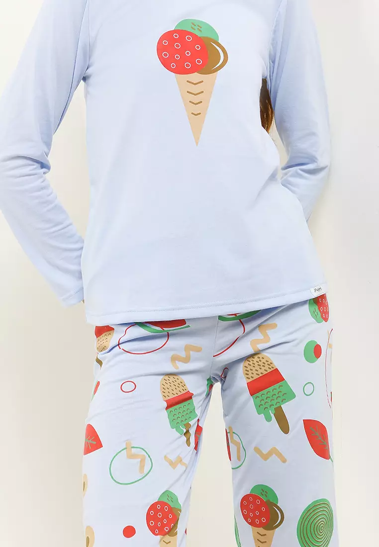 Pyjama Baju Tidur Long Sleeve Long Pants Sleepwear