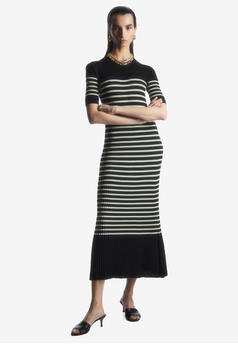 COS Striped Knitted Midi Dress | ZALORA Philippines