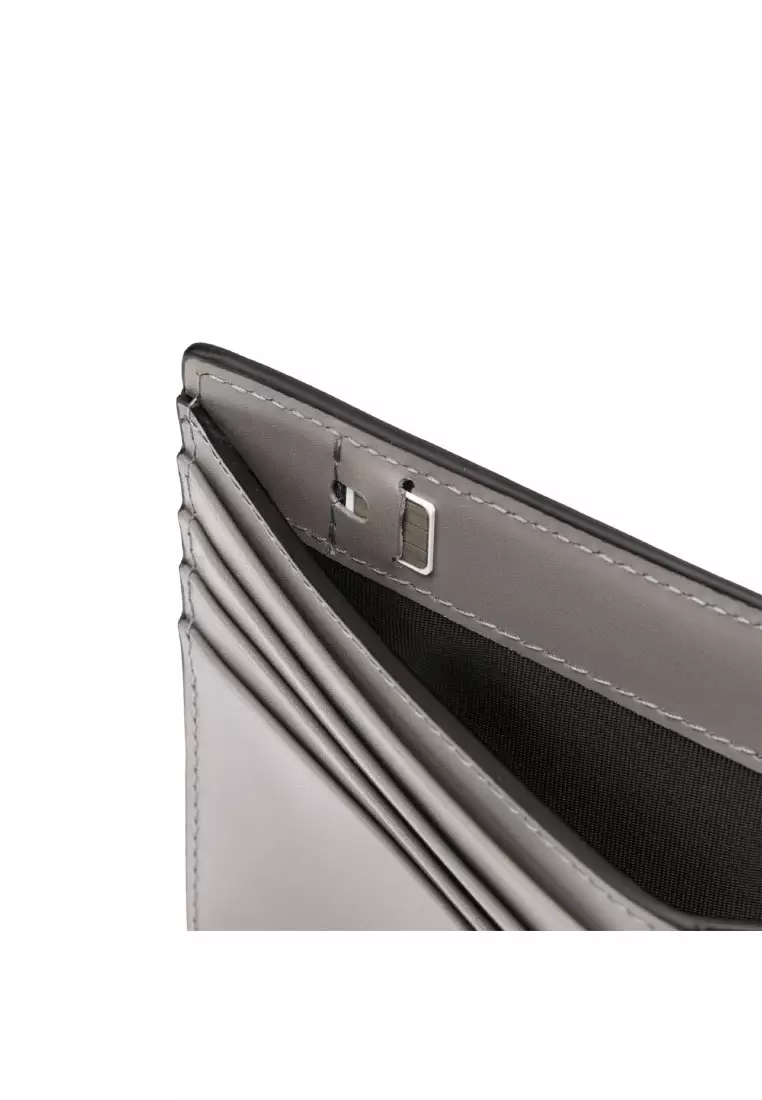 Cosmopolitan Slim Leather Wallet (Black & Grey)