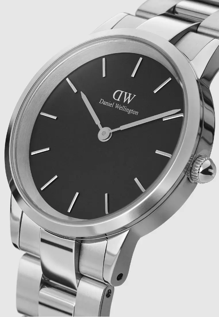 Buy Daniel Wellington Iconic Link 36mm Watch Black dial Sliver